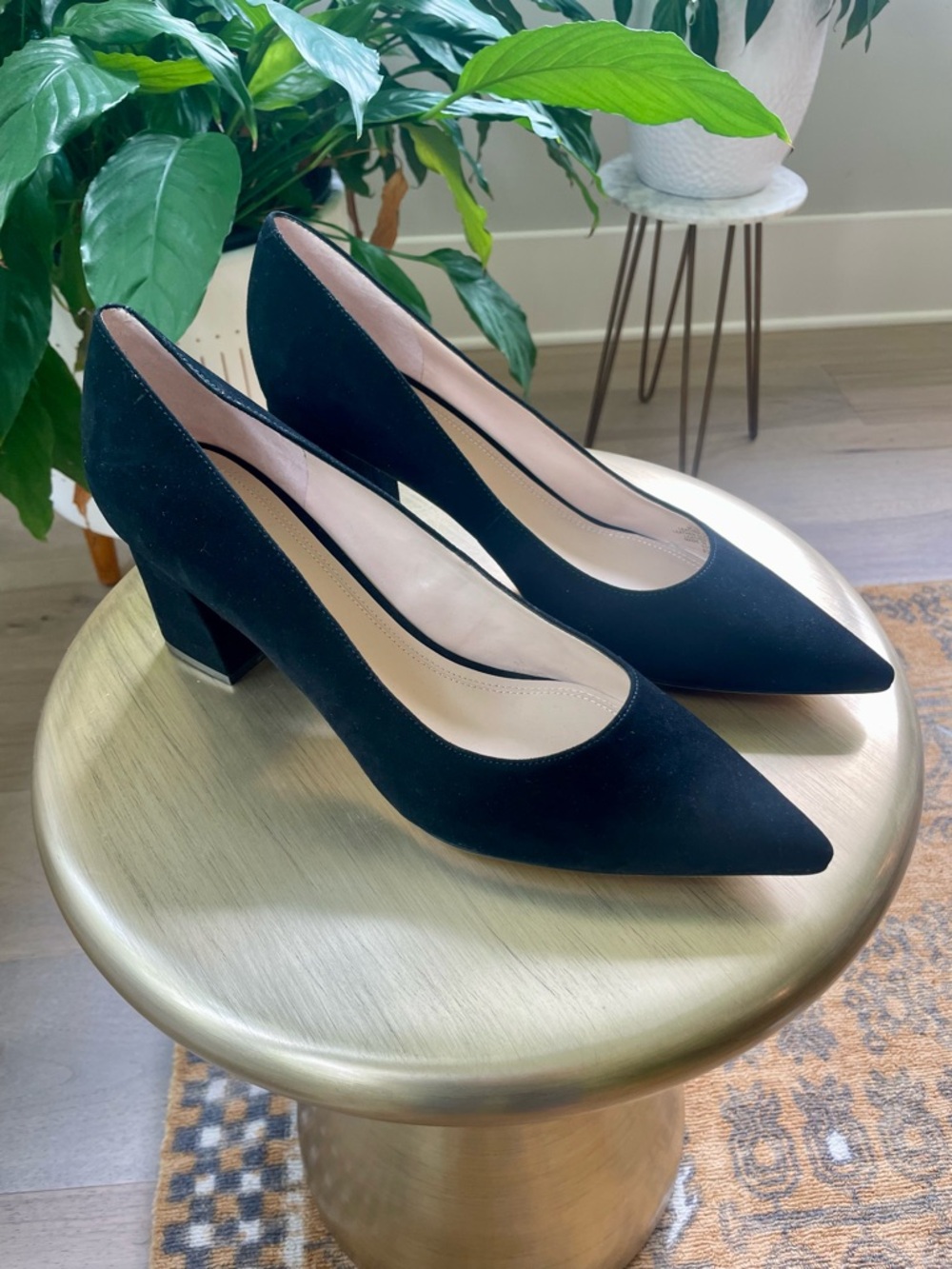 Marc Fisher LTD Black Suede Pointed Toe Block Heel Pump Women’s Sz 11 NEW